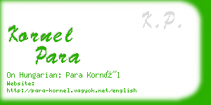 kornel para business card